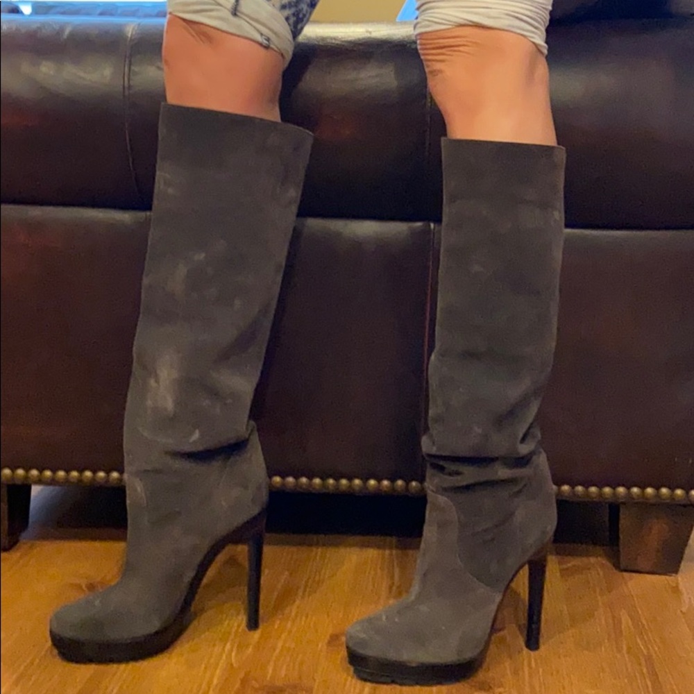 Michael Kors Stilletto Gray Suede Boots Sz 9 EU 40